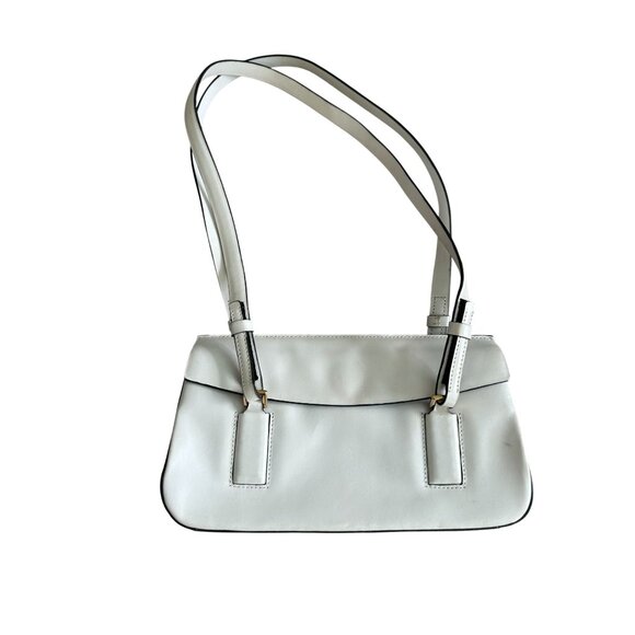 HYPE Vintage y2k White Leather Double Strap Shoulder Bag - Picture 2 of 11